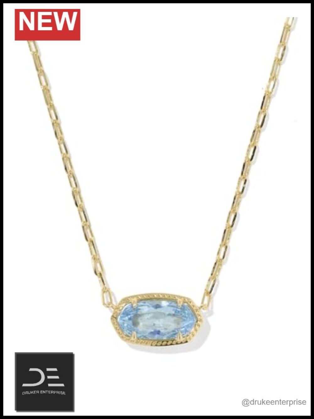 Kendra Scott Elisa Luxe Gold Plated Cubic Zirconia Pendant Necklace on